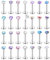 Adramata 28Pcs Nasenpiercing Stecker Chirurgenstahl Lippenpiercing Gewindeloses Einschieben Monroe Medusa Labret Piercings Set Klein CZ Opal Piercing Ohr Conch Tragus Piercing Helix Piercings