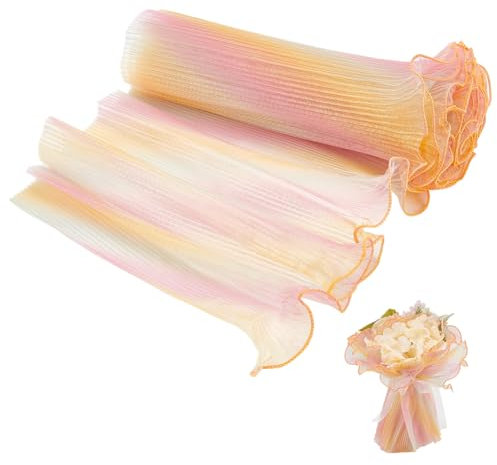 BENECREAT 5 Yards/4,5 m, di carta da regalo con fiori colorati, per bouquet, per fioristi, matrimoni, decorazione. Larghezza: 28 cm