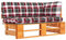 Homgoday Sofa für den Außenbereich, Paletten, Holz, Sofa, Ecke, Garten, Kiefernholz, imprägniert, Honigbraun, Muster Rot