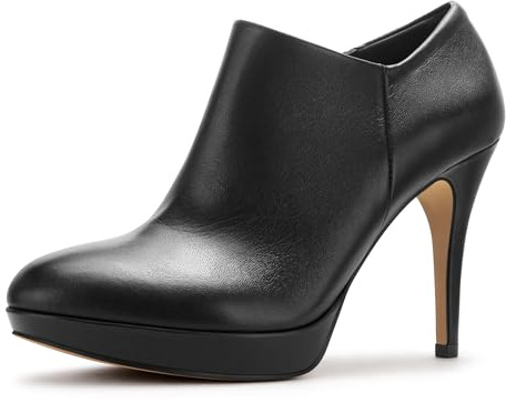Viciously Vixen Women's Platform Booties Stiletto Ankle Boots High Heel Booties Winter Dress Shoes, Black Pu, 4.5 UK