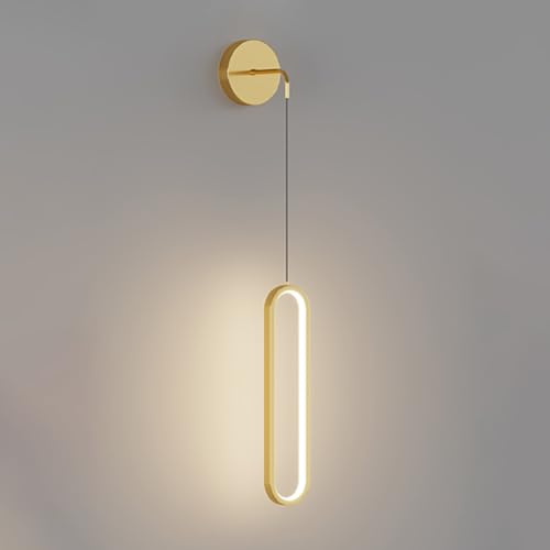 XINYASEE Applique da Parete LED Moderno - Lampada a Muro Interno con Altezza Regolabile, 3 Colori per Camera da Letto, Soggiorno, Corridoio (Oro)