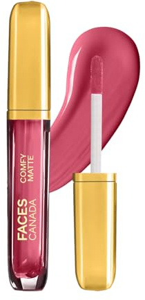 FACES CANADA Comfy Matte Liquid Lipstick - Glow Up 28, 3.8 ml Comfortable 10HR Longstay Intense Matte Color Almond Oil & Vitamin E Infused Super Smooth No Dryness No Alcohol