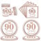 52Pcs Rose Gold Tableware Set for 90th Birthday Table Decor,Rose Gold 90th Paper Napkins Cups and Paper Plates,Rose Gold Paper Dinnerware Women 90th Birthday Decor Her 90th Birthday Party Supplies