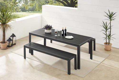 Riess Ambiente moderner Gartentisch DESIGNO 205cm anthrazit schwarz Aluminium wetterfest Terrassentisch Balkontisch Esstisch Outdoor-Tisch Kunststofftisch