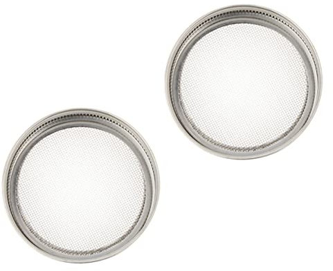 CAXUSD Edelstahl Sprossendeckel Für 3.39 Zoll Weithalsgläser Mit Feinem Sieb Rostfreier Deckel Zur Sprossenanzucht Von Luzerne Brokkoli Mungbohnen Und Mehr