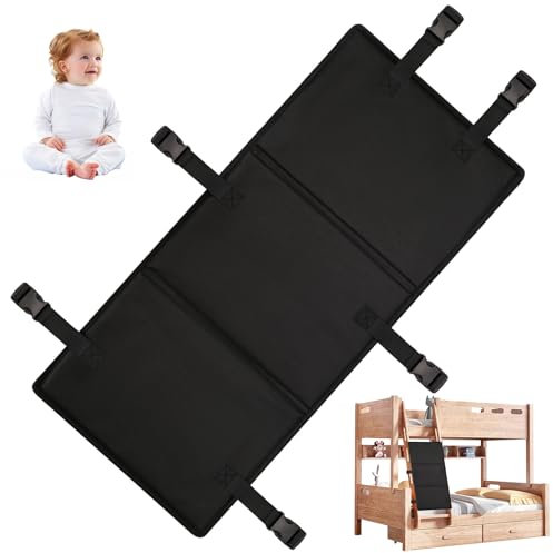 aleawol Bunk Bed Ladder Board Cover Folding Bunk Bed Step Pads with Adjustable Buckles, Pool Step Guards, Swimming Pool Bunk Bed Ladder Pads to Prevent Kids from Climbing Ladders - Black