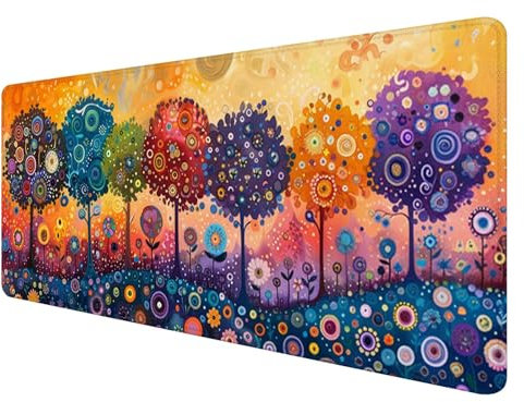 Alfombrilla Ratón Árbol, Alfombrilla Ratón XXL 1200 x 600 x 3mm, Mouse Pad Tapete Escritorio Gaming Klimt, Base de Goma Antideslizante Alfombrilla de Ratón Gaming, Alfombrilla Raton XXL, Z-6