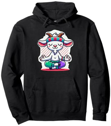 Ziege Yoga Spielzeug Ziege Stofftier Plüsch Ziege Yoga Party Spiel Pullover Hoodie