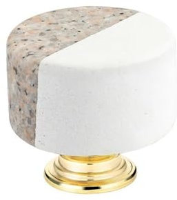 GIVBRO Cabinet Knob Round Marble Knob Wardrobe Drawer Pull Handle with Screw for Kitchen Bedroom Furniture Sideboard (#F)