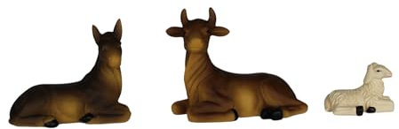ZICOM Krippenfigurenset Ochs, Esel, Schaf Babylon orientalisch geeignet für 10cm Figuren Polyresin handbemalt