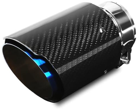 WTGCZDHY Auto-Auspuffspitzen Schalldämpfer für Opel Signum 2003-2008,Carbon-Endrohr Heckkehle Edelstahl Glänzendes Kohlefaser Langlebig Gerade Auspuffrohr Autoteile,A1-60 Inlet 89 Outlet