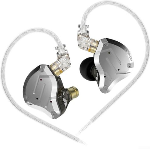 Whychstore Per cuffie KZ ZS10 Pro IEM con risposta dei bassi migliorata e medi e alti chiari per audiofili (nero senza microfono)