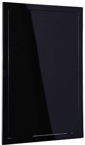 Plasterboard Access Panel Black 200x400mm Soft Closing Polished PVC