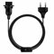 TECHZOCO Portalámpara E27 con Interruptor, Adaptador de lámpara E27, Base para Bombilla E27, Enchufe + Interruptor ON/Off, Longitud de 2 Metros, Casquillo E27 Cable 0,75 mm², máx. 60W, Negro