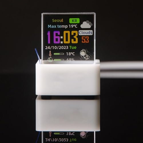 SPORTARC Intelligente holografische 3D-Wetteruhr, intelligente Wetterstation, Cu-be Digitalanzeige, Echtzeitanzeige und individuelles GIF-Fotoalbum (weiß)