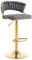 WOLTU Barhocker höhenverstellbar, Barstuhl 360° drehbar, Küchenhocker mit geflochtener Rückenlehne Fußstütze, Hocker Bar Küche, Samt Metall, Dunkelgrau, BH427dgr-1