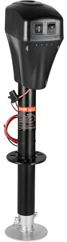 VEVOR Elektrischer Anhängerheber, 2267 kg, Wohnmobil-Anhängerstütze mit 2-Wege-Anschluss, manueller Kurbel & Wagenheberabdeckung, 255-860 mm Hub, für Wohnmobile, Anhänger & Camper, schwarz