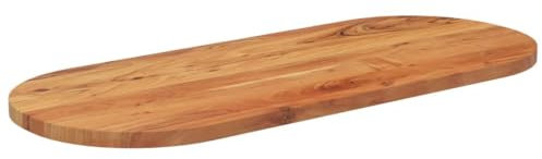 HEFZGDB Tischplatte 100x40x2,5 cm Oval Massivholz Akazie Küchentisch Arbeitsplatte Esstisch Bürotisch für Studienraum Küche Büro Konferenzraum