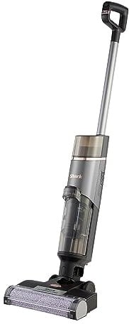 Shark HydroVac Akku-Nass-Trockensauger für Hartböden und Teppich-Läufer, kabelloser Staubsauger mit Wischfunktion und Ladestation, bis 88,5 m², Selbstreinigung, mit 1,5 l Reinigungsmittel, grau