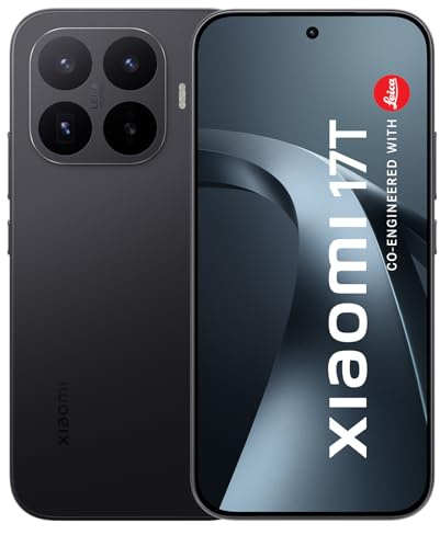 XIAOMI 17T Handy, Schwarz, 12+256 GB | Leica Kamera 50 MP mit OIS, 5-fach-Teleobjektiv, AMOLED 16,59 cm (6,59 Zoll), 120 Hz, 1,5 K, 3500 Nits, Akku 6500 mAh, IP68