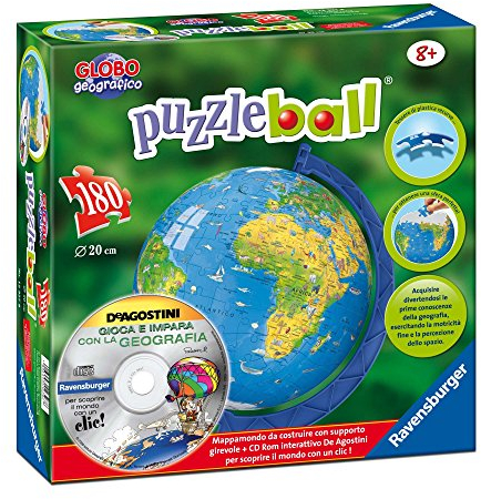 Ravensburger 12327 Puzzleball - Globus-Puzzle (180 Teile, mit CD, italienische Version)