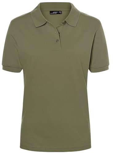 James & Nicholson Damenpolo Classic - Piqué-Poloshirt mit gestrickten Bündchen | Farbe: Olive | Grösse: L