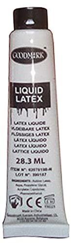 Goodmark 02070198-N - Flüssiges Latex, 1 Tube, 28,3 ml, auf Blisterkarte, Liquid Latex, Haut aus der Tube, hautfarben, Make-Up, Grundierung, Schminke, Theater, Bühne, Karneval, Fasching, Halloween