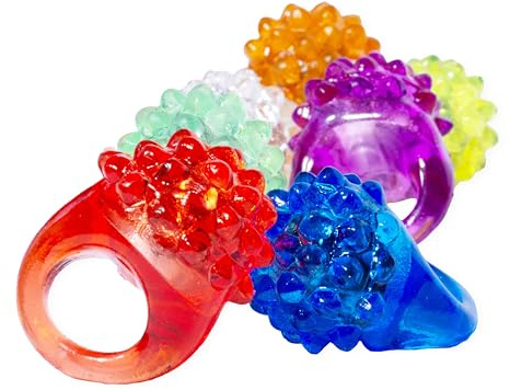 BLINKRING Partyring, 8 Farben-Mix oder Diamant-Look, Blinkende, Leuchtende LED Party Ringe, Mallorca-Edition, 60-90 Minuten Leuchtdauer.