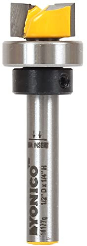 Yonico 14177q 1/2-Inch Diameter Offset Flush Trim Template Router Bit 1/4-Inch Shank