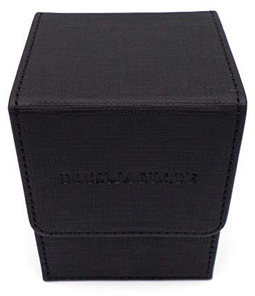 docsmagic.de Premium Magnetic Flip Box (100) Black + Deck Divider - MTG PKM YGO - Kartenbox Schwarz
