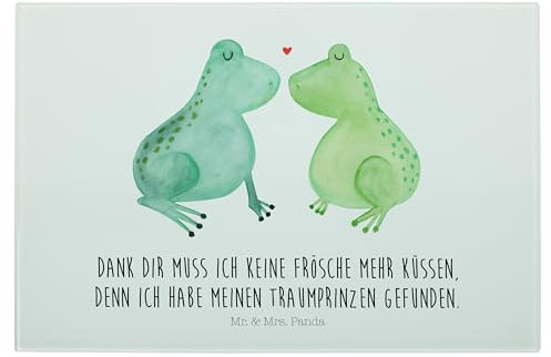 Mr. & Mrs. Panda Medium Glas Schneidbrett Frosch Liebe - Geschenk, Freund, Glas Küchenbrett, Paar, Jahrestag, Heiraten, Traumprinz, Schneidebrett