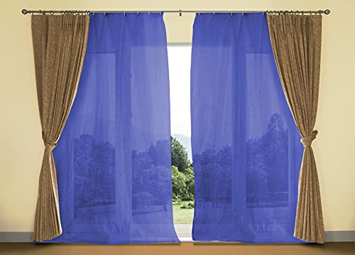EUROSTYLE Tenda ZANZARIERA Mosquito Rete FITTA con Frange E Anelli Inclusi (150X250CM, Blu)