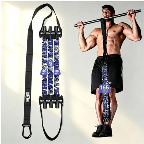Innstar Pull Up Assistance Bands, Heavy Duty Resistance Band for Pull Up Assist, Adjustable Resistance 165-265lbs with Fabric Feet/Knee Rest, Pull Up Bands Assistance Bands