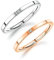 Bishilin Titan Frauen Ring Titanring Rosegold Zirkonia Schmal Rund 2 MM Damen Ring Freundschaftsring Größe 52 (16.6)