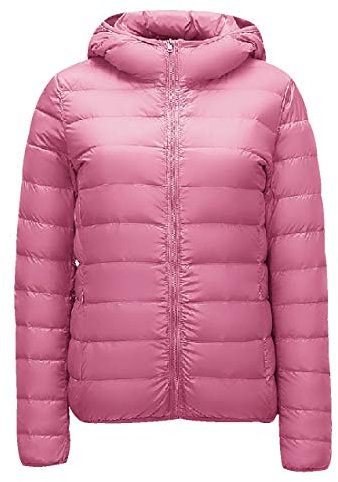 Doudoune Capuche Legere Femme Hiver Chaud Veste Doudoune Légère Femme Doudoune Duvet Matelassée Fine Courte Cintrée Femme Grande Taille Manteau Doudoune À Capuche Plume Matelassé Ultralight Rose 4XL