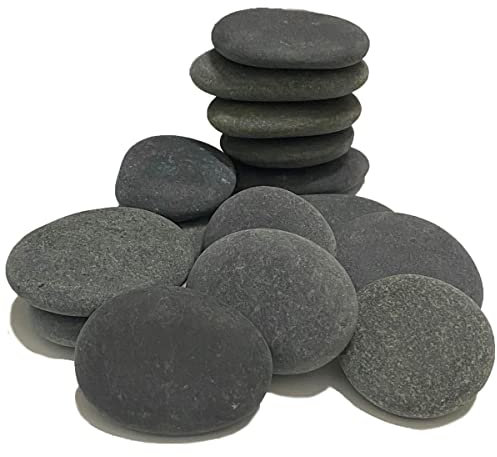 juexiyarticle 15Pcs Smooth Flat River Stones for Painting,Natural Pebbles Painting Rocks for Arts and Craft,5-7cm