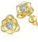 14K Gold Plated Rose Flower Stud Earrings for Women Cubic Zirconia Stud Earrings