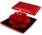 iSuperb Ringschachtel Rose Ringbox Schmuckkästen Blume Ohrring Geschenkbox Verlobung Ehering Boxen Schmuck Display Verpackung Organizer Jewelry Boxes für Frauen (Rot)