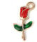 Julz Beads 10 Single Red Rose Charms - Gold Plated & Enamel - 19mmx10mm - J111703