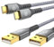 sweguard Cavo USB [2 pezzi ] Cavo di ricarica USB tipo C Cavo nylon tipo C per Samsung Galaxy S10 Plus, Note10, M31, A20e, A71, A51, A50, A40, A10e, A7, Mi9, Mi8, Redmi Note8 Pro, LG G7