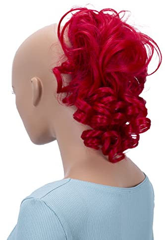 CAISHA Haarteil Haargummi Lena Hochsteckfrisuren Brautfrisuren Voluminös Gelockt Unordentlich Dutt Kunstfaser DM17cm Rot G26L