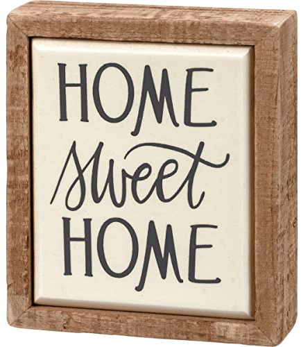 Primitives By Kathy 113339 Home Sweet Home - Cartel de caja (8,9 cm de largo, madera