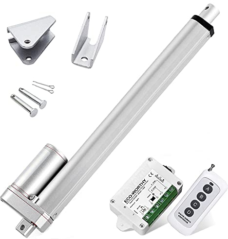 DCHOUSE 1000N 450mm Hub max Linearantrieb, DC 12V-Motor Lineartechnik-Aktuatoren Motor Drahtlose Fernbedienung Kit mit Montagehalterungen