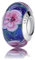 Nbsameng Glitzer Charme Blume Perlen aus Murano Glas Charms für Armbänder und Ketten für Damen, 925% Silber Anhänger,Dunkelblau