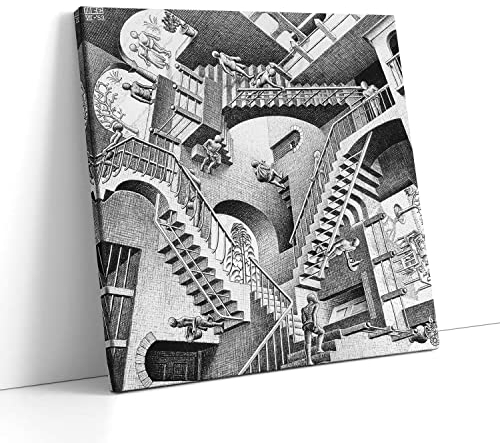 Spiffing Prints M C Escher Kunstdruck auf Leinwand, Relativität, 30,5 x 30,5 cm