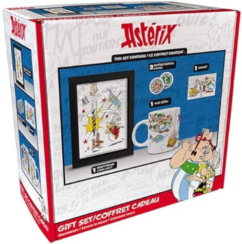 THE GOOD GIFT - ASTERIX MUG + MAGNET + CADRE KRAFT + BADGES