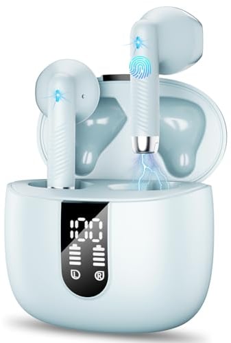 Bluetooth 5.4 Kopfhörer, In Ear Kopfhörer Kabellos mit 4 Mic, 48H Tiefer Bass Spielzeit Wireless Earbud, LED-Anzeige, Bluetooth Ohrhörer mit ENC Noise Cancelling, IP7 Wasserdicht Kopfhörer Sport USB-C