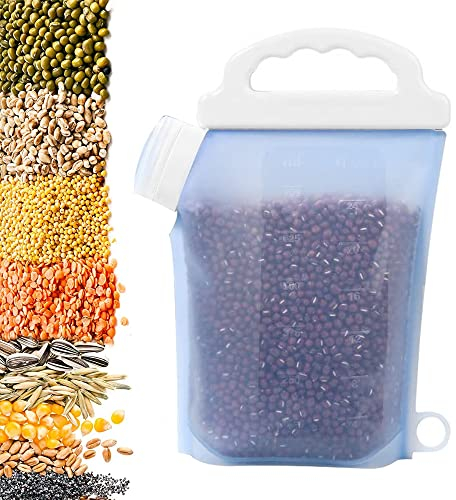 GIGIIS Sac Alimentaire Silicone Boite Hermetique Alimentaire étanche Réutilisables Sac de Rangement Cuisine Sans BPA Garder les Aliments Frais plus Longtemps avec Couvercles Lot de 1