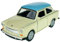 Welly Trabant Trabbi 601 Limousine Weiss Beige mit Blauem Dach Ca 1/34-1/39 Metal Modell Auto Die Cast Neu im Kasten