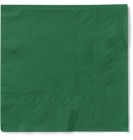 MANK Dunkelgrüne 3-lagige Tissue-Servietten 40x40 cm - Premium Einmal-Servietten, 100er-Pack, 1/4-Falz - Ideal für Festlichkeiten, Gastronomie & besondere Anlässe